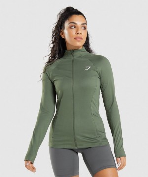 Dámské Bundy Gymshark Training Olivy Zelené | 41209-HRUE