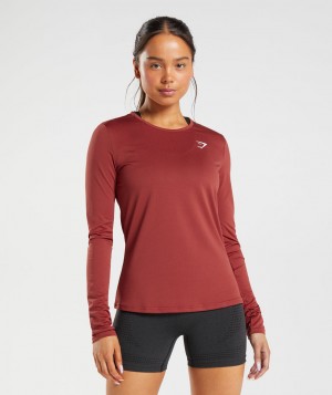 Dámské Dlouhým Rukávem Gymshark Training Top Červené | 80972-OFEH