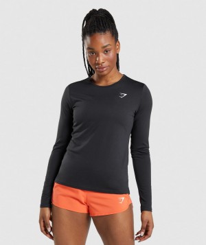 Dámské Dlouhým Rukávem Gymshark Training Top Černé | 50387-TSJV