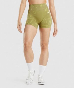 Dámské Kraťasy Gymshark Adapt Camo Seamless Zelene | 27198-NAFR