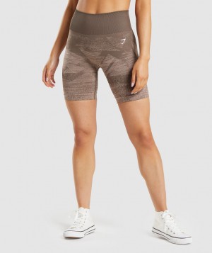 Dámské Kraťasy Gymshark Adapt Ombre Seamless Hnědé | 94618-KVTG