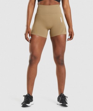 Dámské Kraťasy Gymshark Energy Seamless Hnědé | 42180-IOYE