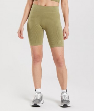 Dámské Kraťasy Gymshark Pause Seamless Cycling Zelene | 28540-YOND
