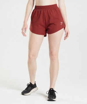 Dámské Kraťasy Gymshark Training Sweat Červené | 52039-TWJA