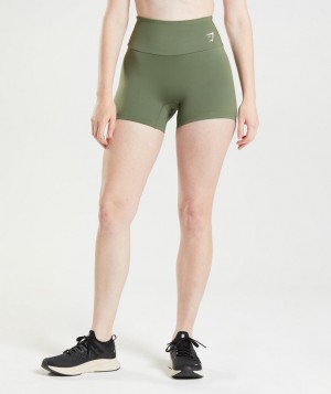 Dámské Kraťasy Gymshark Training Tight Olivy Zelené | 16794-IOXN