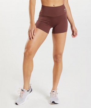 Dámské Kraťasy Gymshark Training Tight Růžové Hnědé | 71395-EMLZ