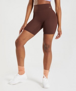 Dámské Kraťasy Gymshark Whitney Cycling Hnědé | 97352-LWOE