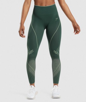 Dámské Legíny Gymshark Apex Seamless High Rise Zelene Zelene | 07421-BFLV