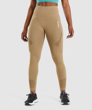 Dámské Legíny Gymshark Energy Seamless Hnědé | 48501-VFNW