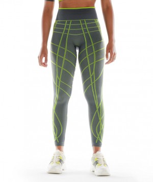 Dámské Legíny Gymshark Wtflex Linear Seamless Šedé Zelene Světle Šedé | 41359-DAEQ