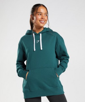Dámské Mikina s Kapucí Gymshark Fraction Tyrkysové | 91582-IDBR