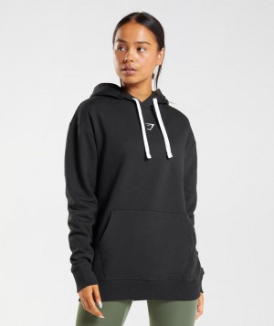 Dámské Mikina s Kapucí Gymshark Fraction Černé Bílé | 95241-XCSO