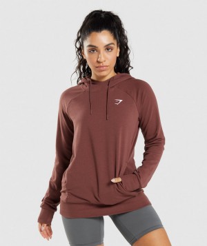 Dámské Mikina s Kapucí Gymshark Training Růžové Hnědé | 06795-JYTA