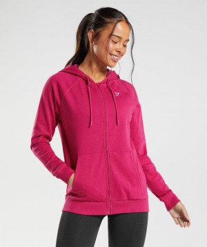 Dámské Mikina s Kapucí Gymshark Training Zip Růžové | 16340-QAWV