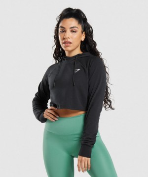 Dámské Mikina s Kapucí Gymshark Trainingped Černé | 31725-INDT