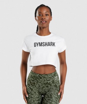 Dámské Oříznuté Topy Gymshark Apollo Top Bílé | 74309-SQOK