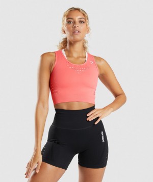 Dámské Oříznuté Topy Gymshark Energy Seamless Top Růžové | 38415-WYQK