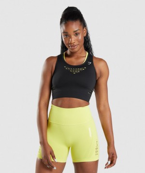 Dámské Oříznuté Topy Gymshark Energy Seamless Top Černé | 18057-HSVO