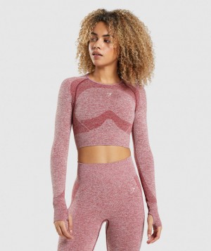 Dámské Oříznuté Topy Gymshark Flex Sports Top Vínové | 28469-DHWQ