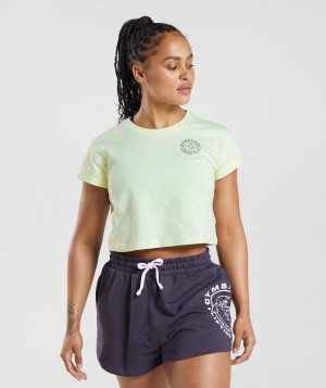 Dámské Oříznuté Topy Gymshark Legacy Top Zelene | 73508-VLJX