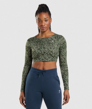Dámské Oříznuté Topy Gymshark Training Top Zelene | 42510-VJBT