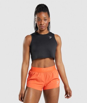 Dámské Oříznuté Topy Gymshark Training Černé | 12759-JXFM