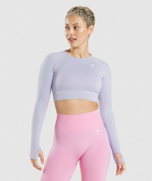Dámské Oříznuté Topy Gymshark Vital Seamless 2.0 Top Blankyt | 31892-DUOC