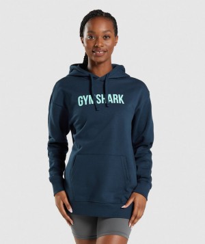 Dámské Pulovr Gymshark Apollo Oversized Tmavě Blankyt | 34592-KVIW