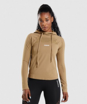 Dámské Pulovr Gymshark Energy Seamless Hnědé | 79024-MPWS