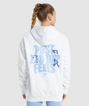 Dámské Pulovr Gymshark Leg Day Oversized Bílé | 21508-WSLB