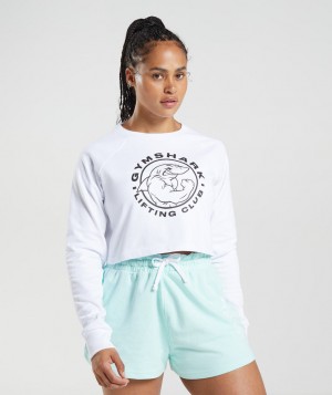 Dámské Pulovr Gymshark Legacyped Sweater Bílé | 75083-IUVO