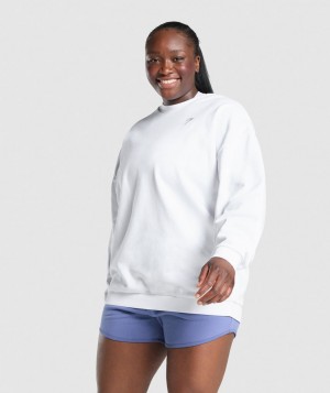 Dámské Pulovr Gymshark Training Oversized Sweatshirt Bílé | 29178-ULHM