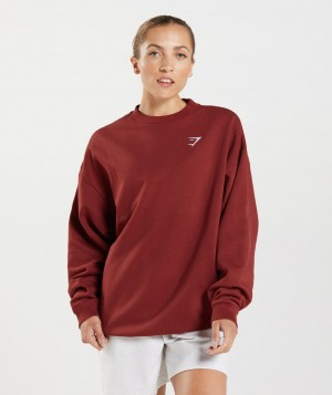 Dámské Pulovr Gymshark Training Oversized Sweatshirt Červené | 19843-UPVN