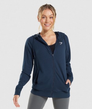 Dámské Pulovr Gymshark Training Zip Tmavě Blankyt | 57692-AXFK