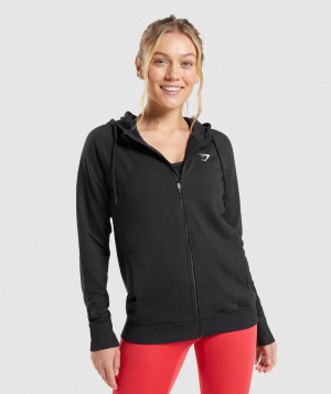 Dámské Pulovr Gymshark Training Zip Černé | 87504-AMZY