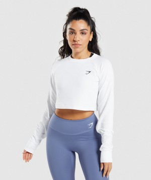 Dámské Pulovr Gymshark Trainingped Sweater Bílé | 13579-QDSC