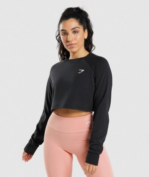 Dámské Pulovr Gymshark Trainingped Sweater Černé | 94652-EWOY