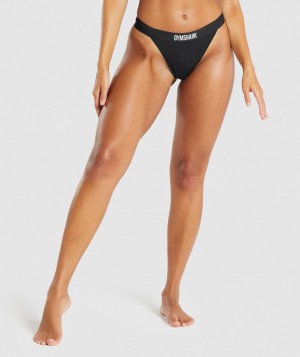 Dámské Spodní Prádlo Gymshark Cotton High Rise Thong Černé | 27610-VQNZ
