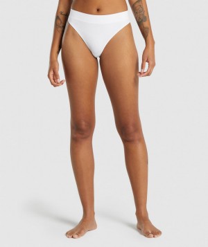 Dámské Spodní Prádlo Gymshark Seamless High Rise Thong Bílé | 32180-IRDB