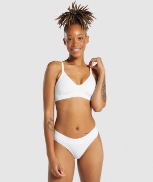 Dámské Spodní Prádlo Gymshark Seamless Low Neck Bralette Bílé | 93850-PTSF