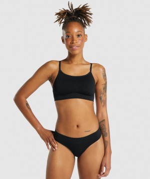 Dámské Spodní Prádlo Gymshark Seamless Scoop Neck Bralette- Black Černé | 26985-JYTS