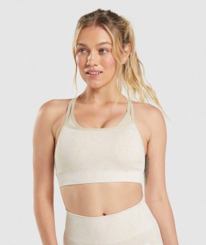 Dámské Sportovní Podprsenka Gymshark Adapt Fleck Seamless Bílé | 38476-SFGU