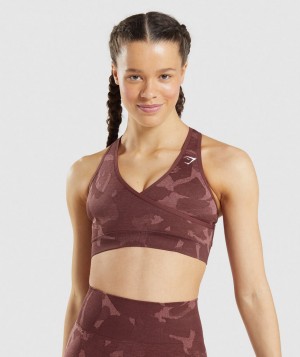Dámské Sportovní Podprsenka Gymshark Adapt Camo Seamless Růžové Hnědé | 02195-KMAC