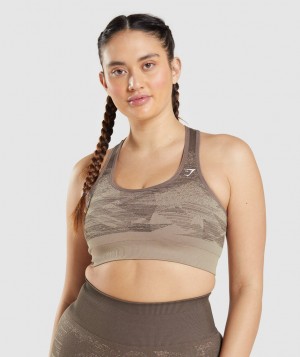 Dámské Sportovní Podprsenka Gymshark Adapt Ombre Seamless Hnědé | 09387-WCFA