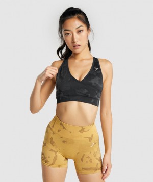Dámské Sportovní Podprsenka Gymshark Adapt Camo Seamless Černé | 54721-VAOW