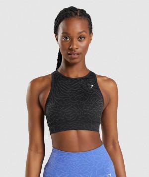 Dámské Sportovní Podprsenka Gymshark Adapt Animal Seamless Černé | 10975-DCUW