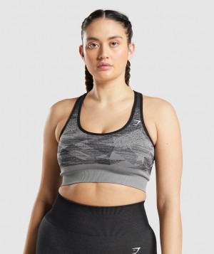 Dámské Sportovní Podprsenka Gymshark Adapt Ombre Seamless Černé | 06571-QVWC