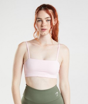 Dámské Sportovní Podprsenka Gymshark Bandeau Růžové | 27538-JZAT