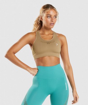 Dámské Sportovní Podprsenka Gymshark Energy Seamless Hnědé | 50847-GIPZ