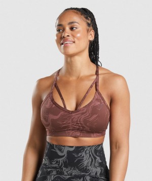 Dámské Sportovní Podprsenka Gymshark GS Power Růžové Hnědé | 20194-GSQF